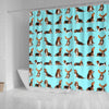Basset Hound Dog Pattern Print Shower Curtains-Free Shipping