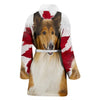 Collie On White Print Women's Bath Robe-Free Shipping