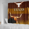 Amazing Texas Longhorn Cattle (Cow) Print Shower Curtain-Free Shipping