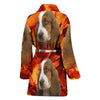 Basset Hound Print Women's Bath Robe-Free Shipping