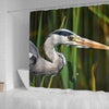 Grey Heron Bird Print Shower Curtains-Free Shipping