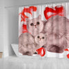 Exotic Shorthair Cat On Red Print Shower Curtains-Free Shipping