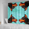 Doberman Pinscher Dog Vector Art Print Shower Curtains-Free Shipping