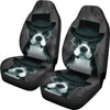 Boston Terrier On Black Print Car Seat Covers-Free Shipping