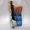 Cute White Shepherd Print Hooded Blanket-Free Shipping