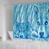 Snowy Shiba Inu Dog Print Shower Curtains-Free Shipping