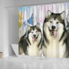 Cute Alaskan Malamute Print Shower Curtains-Free Shipping