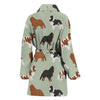 Cavalier King Charles Spaniel Dog Pattern Print Women's Bath Robe-Free Shipping