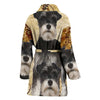 Cute Miniature Schnauzer Print Women's Bath Robe-Free Shipping