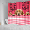 Golden Retriever Dog Print Shower Curtain-Free Shipping