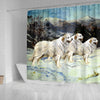 Great Pyrenees Dog Art Print Shower Curtains-Free Shipping