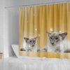 Balinese Cat Print Shower Curtain-Free Shipping