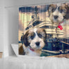 Cute Shih Tzu Print Shower Curtains-Free Shipping