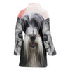 Bearded Collie dog Print Women's Bath Robe-Free Shipping