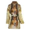 Lovely Collie Print Women's Bath Robe-Free Shipping