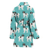 Lovely Japanese Chin Dog Pattern Print Women's Bath Robe-Free Shipping