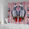 African Grey Parrot Floral Print Shower Curtains-Free Shipping
