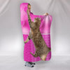 Pixie-bob Cat Catching Love Print Hooded Blanket-Free Shipping