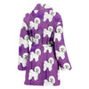 Bichon Frise Dog Pattern Print Women's Bath Robe-Free Shipping