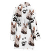 Cornish Rex Cat Print Women's Bath Robe-Free Shipping