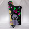 Charming Pugs Hooded Blanket with Cute Pug Dogs