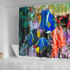 Blue Tropical Fish Shower Curtain