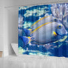 Grey And Yellow Tang Fish Print Shower Curtain-Free Shipping