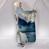 White Shepherd Print Hooded Blanket-Free Shipping