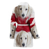 Dachshund On White Print Women's Bath Robe-Free Shipping