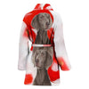 Cute Weimaraner Print Women's Bath Robe-Free Shipping