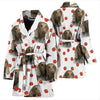 Weimaraner Dog Paw Patterns Print Women's Bath Robe-Free Shipping