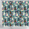 Labrador Dog Floral Print Shower Curtain-Free Shipping
