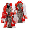 Cute Weimaraner Print Women's Bath Robe-Free Shipping