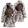 Amazing German Shorthaired Pointer Face Print Women's Bath Robe-Free Shipping