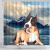 Pit Bull Terrier Print Shower Curtains-Free Shipping