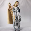 Cow Print with floral Hooded Blanket-Free Shipping