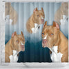 Pit Bull Print Shower Curtains- Free Shipping