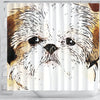 Cute Shih Tzu Dog Art Print Shower Curtain-Free Shipping