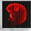 Red Siamese Fighting Fish (Betta Fish) Print Shower Curtains-Free Shipping