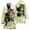 Siberian cat Print Women's Bath Robe-Free Shipping