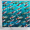 Neon Tetra Fish Print Shower Curtains-Free Shipping