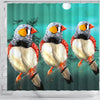 Zebra Finch Bird Art Print Shower Curtains-Free Shipping