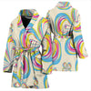 Floral Designed Print Women's Bath Robe-Free Shipping