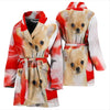 Chihuahua On White Print Women's Bath Robe-Free Shipping