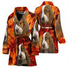 Basset Hound Print Women's Bath Robe-Free Shipping