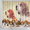 Cute Beagle Print Shower Curtain-Free Shipping