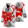 Lovely Poodle Print Women's Bath Robe-Free Shipping