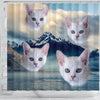 Burmilla Cat Print Shower Curtains-Free Shipping