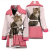 Cute Siberian cat Print Women's Bath Robe-Free Shipping