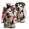 Laughing Alaskan Malamute Print Women's Bath Robe-Free Shipping